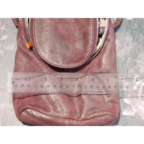 Hobo Crossbody Bag Tote Purse Handbag Genuine Leather Metallic Purple Womens OS - Picture 7 of 8